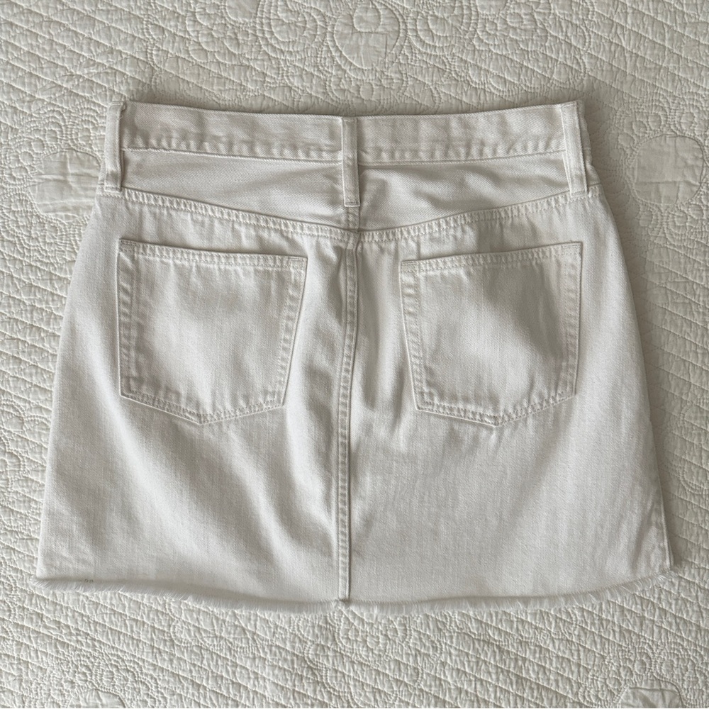 J. Crew Trademark White Denim Mini Skirt Women’s Size 29 H6148 100% Cotton - Picture 4 of 12